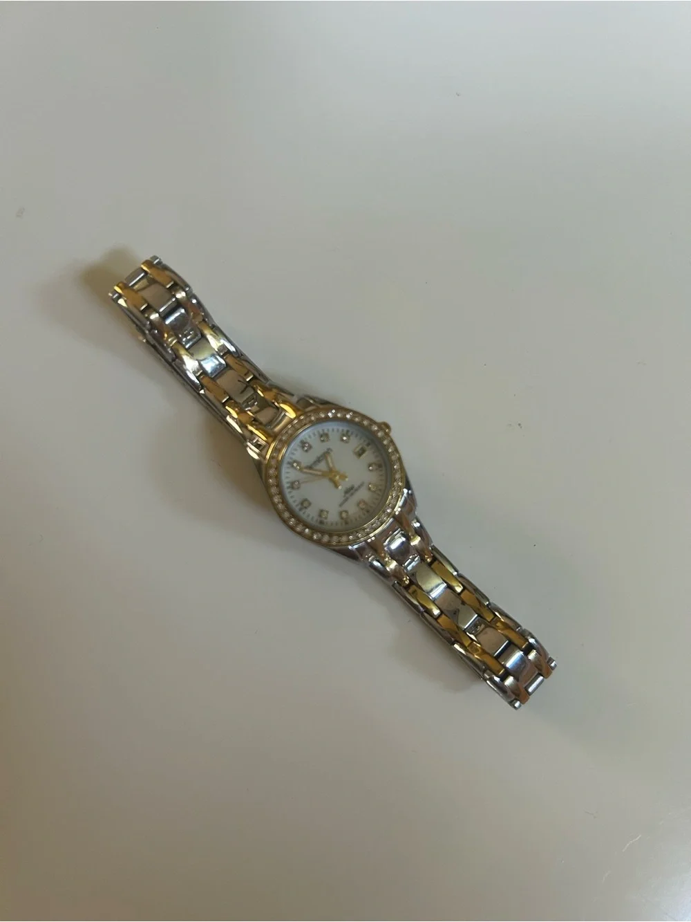 Armitron Two-Tone Gold and Silver Crystal Accent Women's Bracelet Watch